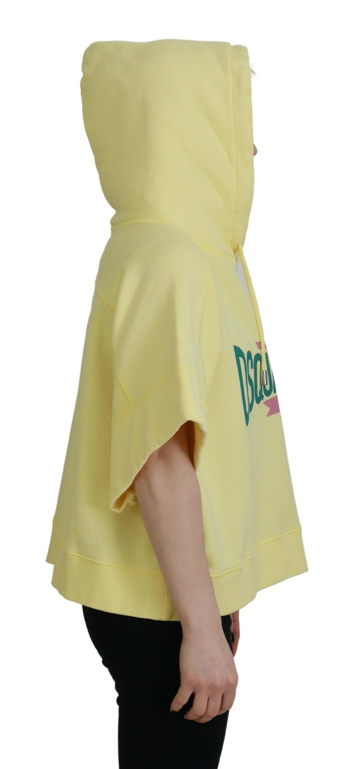 Dsquared² Sarı Logo Baskılı Pamuklu Kapüşonlu Sweatshirt Kazak